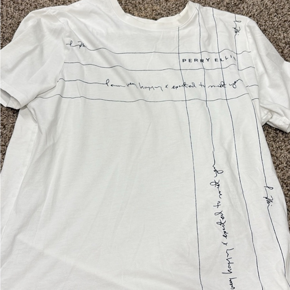 Perry Ellis White Graphic Men's Shirt